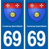 69 Fontaines-Saint-Martin blason autocollant plaque stickers ville
