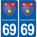 69 Fontaines-Saint-Martin blason autocollant plaque stickers ville