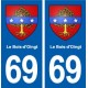69 Le Bois-d'Oingt blason autocollant plaque stickers ville