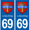 69 Le Bois-d'Oingt blason autocollant plaque stickers ville