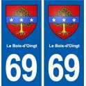 69 Le Bois-d'Oingt blason autocollant plaque stickers ville