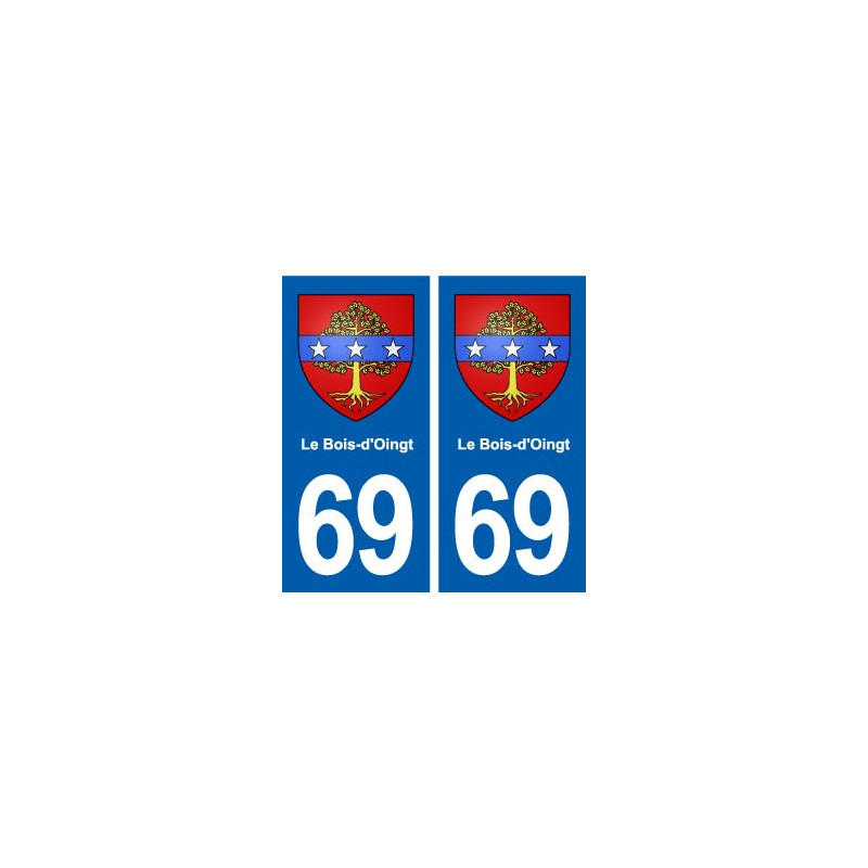 69 Le Bois-d'Oingt blason autocollant plaque stickers ville