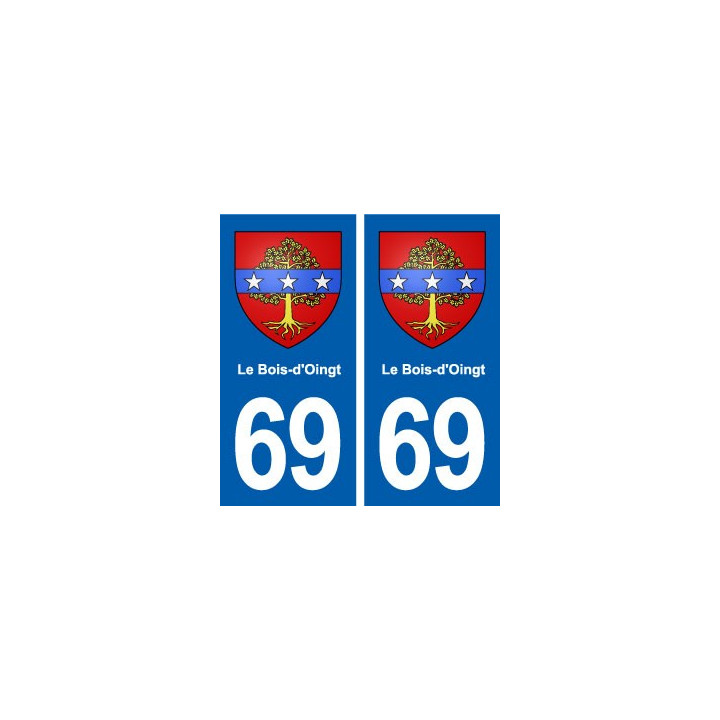 69 Le Bois-d'Oingt blason autocollant plaque stickers ville