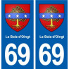 69 Le Bois-d'Oingt blason autocollant plaque stickers ville