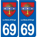 69 Le Bois-d'Oingt blason autocollant plaque stickers ville