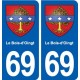 69 Le Bois-d'Oingt blason autocollant plaque stickers ville