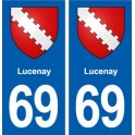 69 Lucenay blason autocollant plaque stickers ville