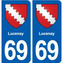 69 Lucenay blason autocollant plaque stickers ville