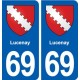69 Lucenay blason autocollant plaque stickers ville