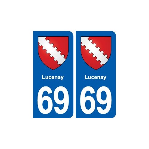 69 Lucenay blason autocollant plaque stickers ville