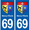 69 Marcy-l'Étoile blason autocollant plaque stickers ville
