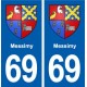 69 Messimy blason autocollant plaque stickers ville