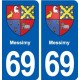 69 Messimy blason autocollant plaque stickers ville