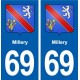 69 Millery blason autocollant plaque stickers ville