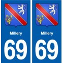 69 Millery blason autocollant plaque stickers ville