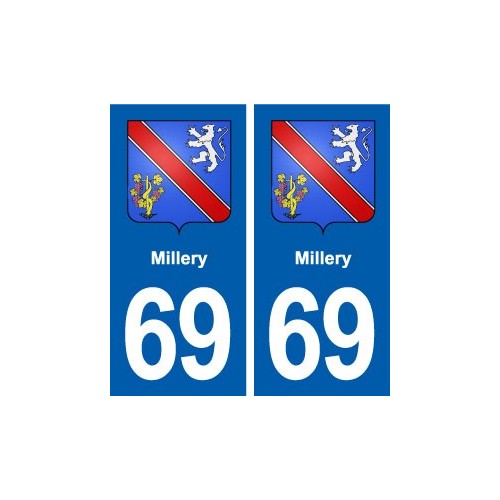 69 Millery blason autocollant plaque stickers ville
