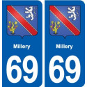 69 Millery blason autocollant plaque stickers ville