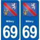 69 Millery blason autocollant plaque stickers ville