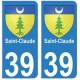 39 Saint-Claude autocollant plaque blason armoiries stickers département ville