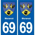 69 Morancé blason autocollant plaque stickers ville