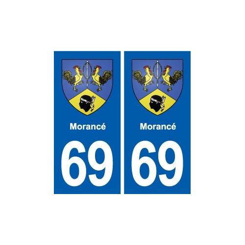 69 Morancé blason autocollant plaque stickers ville