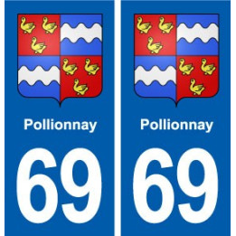 69 Pollionnay blason autocollant plaque stickers ville