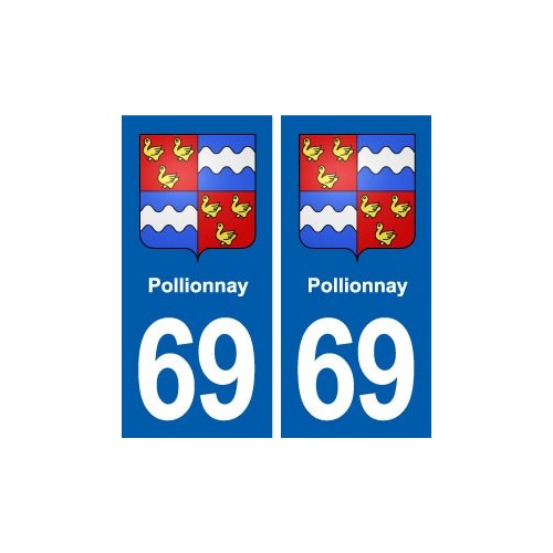 69 Pollionnay blason autocollant plaque stickers ville