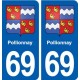 69 Pollionnay blason autocollant plaque stickers ville