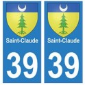 39 Saint-Claude autocollant plaque blason armoiries stickers département ville