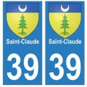 39 Saint-Claude autocollant plaque blason armoiries stickers département ville