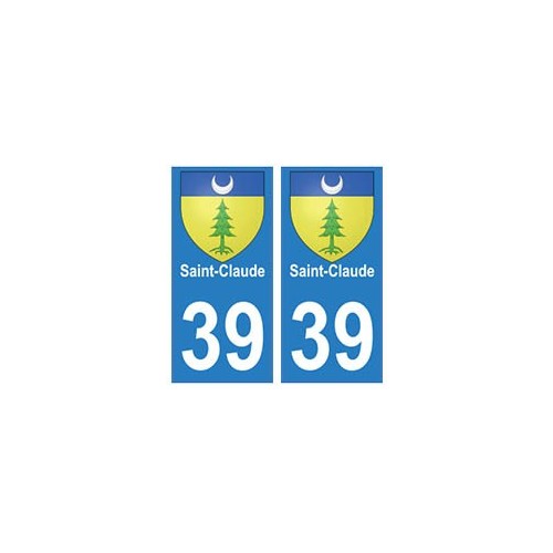 39 Saint-Claude autocollant plaque blason armoiries stickers département ville