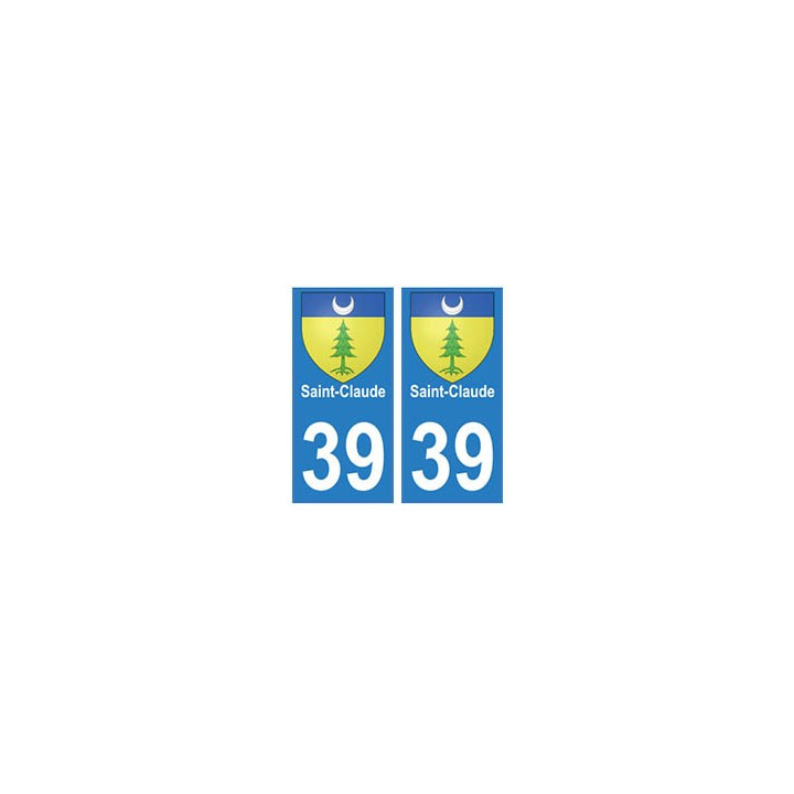 39 Saint-Claude autocollant plaque blason armoiries stickers département ville