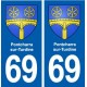 69 Pontcharra-sur-Turdine blason autocollant plaque stickers ville