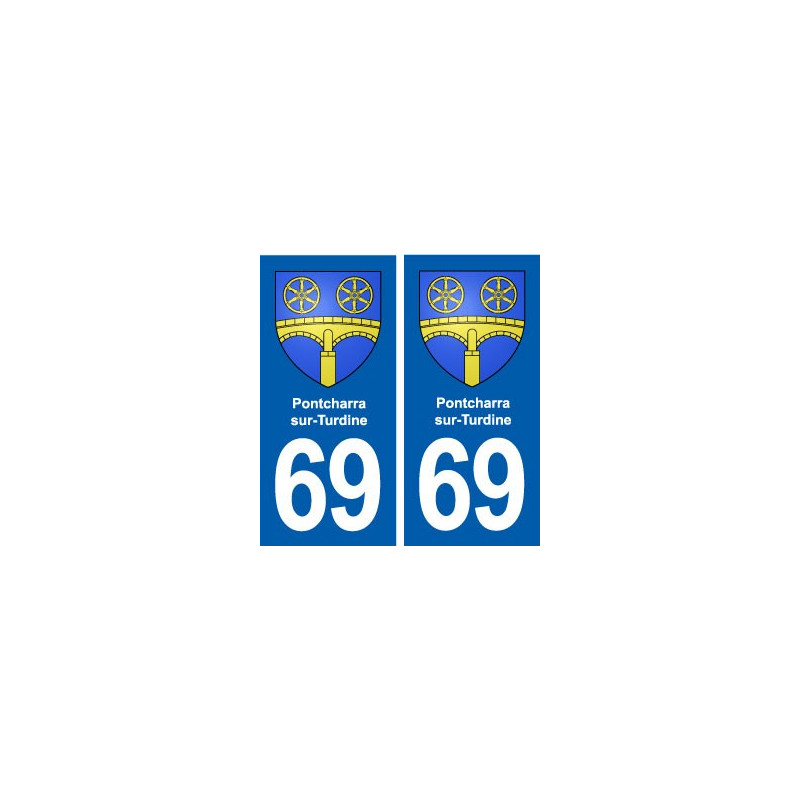 69 Pontcharra-sur-Turdine blason autocollant plaque stickers ville