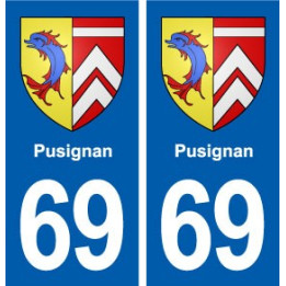 69 Pusignan blason autocollant plaque stickers ville