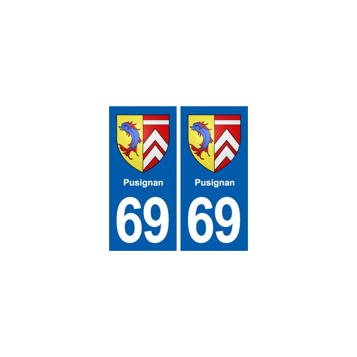 69 Pusignan blason autocollant plaque stickers ville