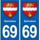 69 Quincieux blason autocollant plaque stickers ville