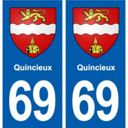 69 Quincieux blason autocollant plaque stickers ville