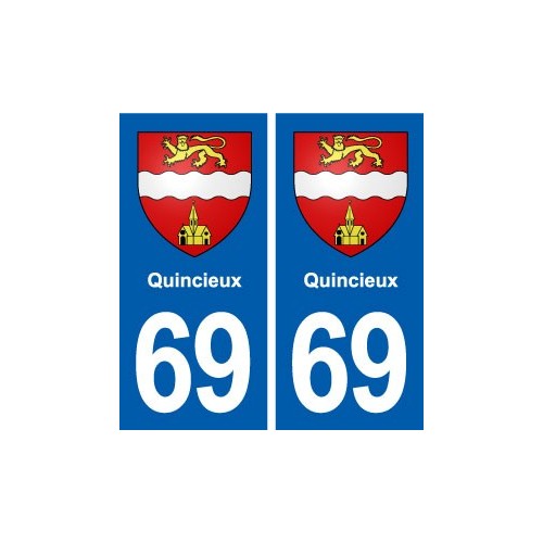 69 Quincieux blason autocollant plaque stickers ville