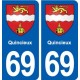 69 Quincieux blason autocollant plaque stickers ville