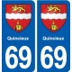 69 Quincieux blason autocollant plaque stickers ville
