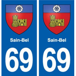 69 Sain-Bel blason autocollant plaque stickers ville