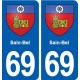 69 Sain-Bel blason autocollant plaque stickers ville