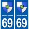 69 Sainte-Colombe blason autocollant plaque stickers ville