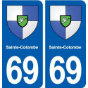 69 Sainte-Colombe blason autocollant plaque stickers ville