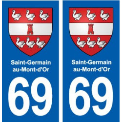 69 Saint-Germain-au-Mont-d'Or blason autocollant plaque stickers ville