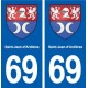 69 Saint-Jean-d'Ardières blason autocollant plaque stickers ville