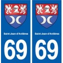 69 Saint-Jean-d'Ardières blason autocollant plaque stickers ville