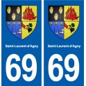 69 Saint-Laurent-d'Agny blason autocollant plaque stickers ville