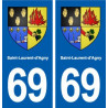 69 Saint-Laurent-d'Agny blason autocollant plaque stickers ville
